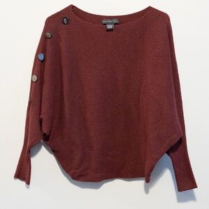 Joan Vass Burgundy Sweater Top, Size L